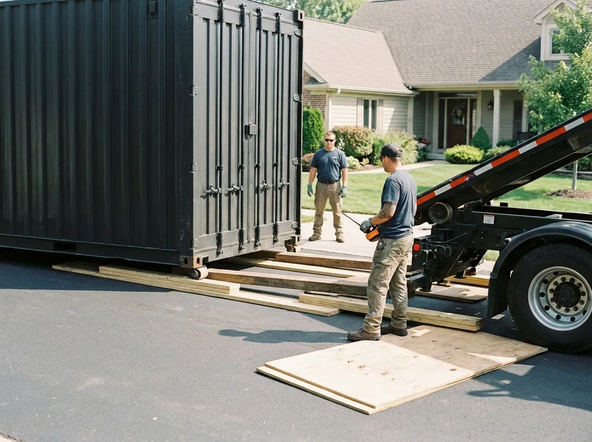 Driveway protection and delivery preparation for dumpster rental in Lancaster, PA