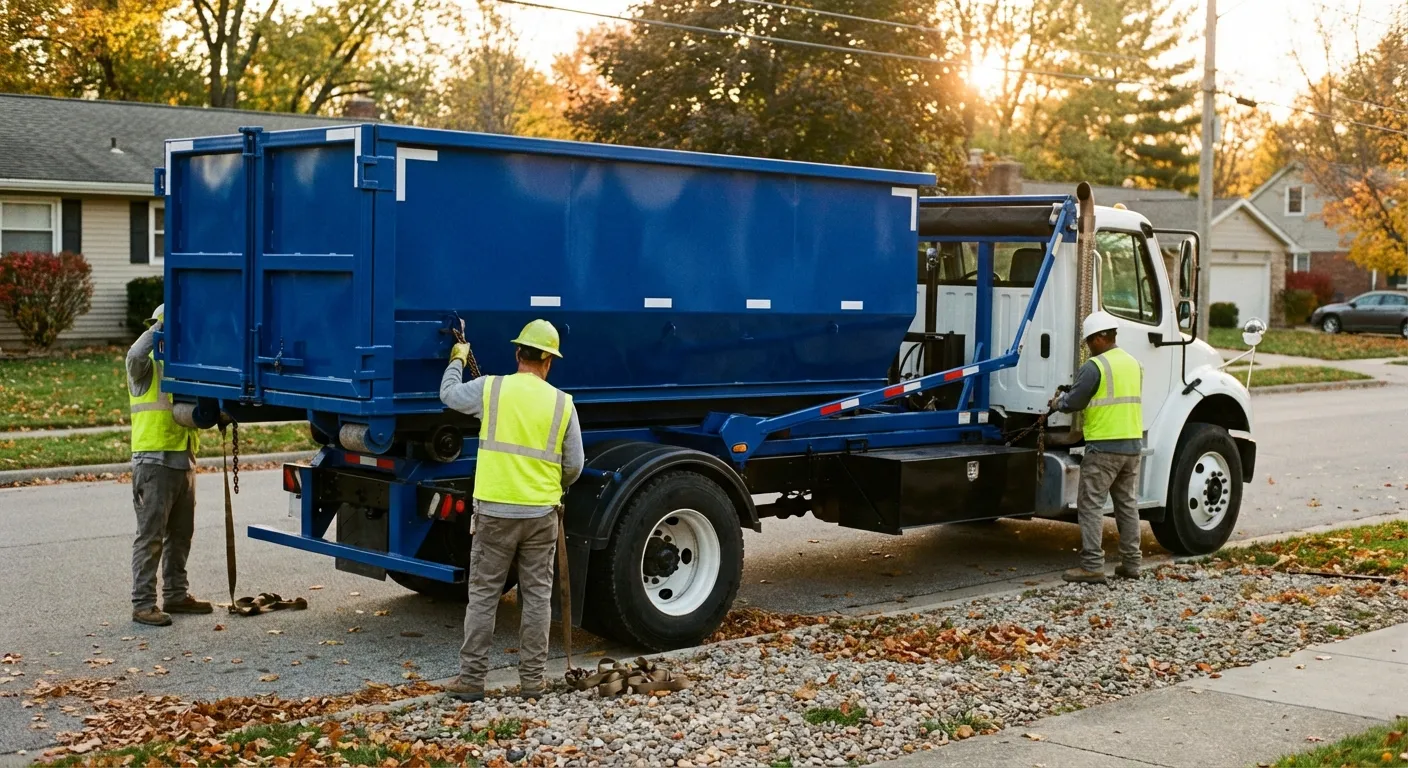 Roll-off dumpster delivery truck in Lancaster, PA