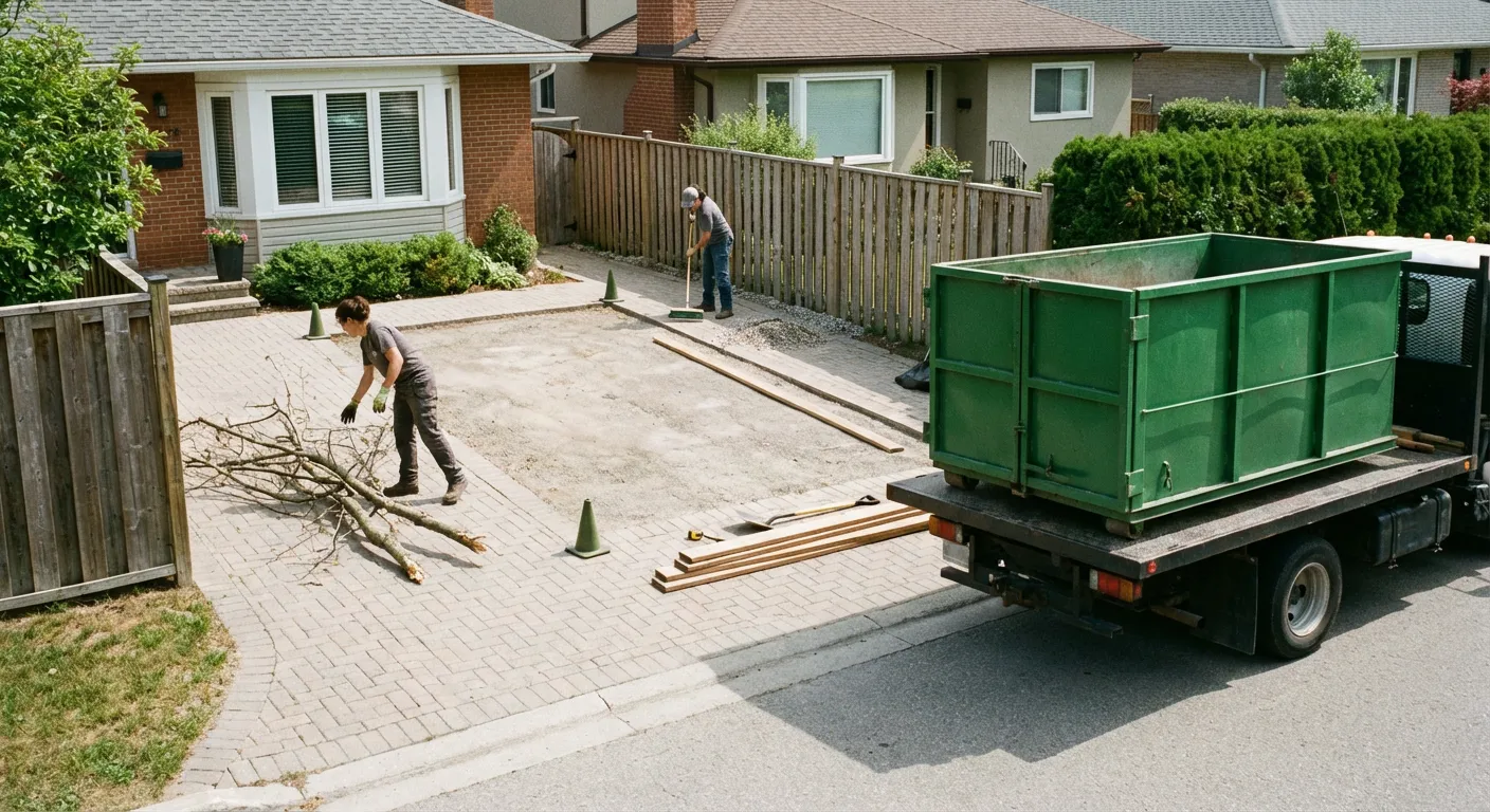 Preparing site for 10-yard dumpster delivery in Lancaster, PA
